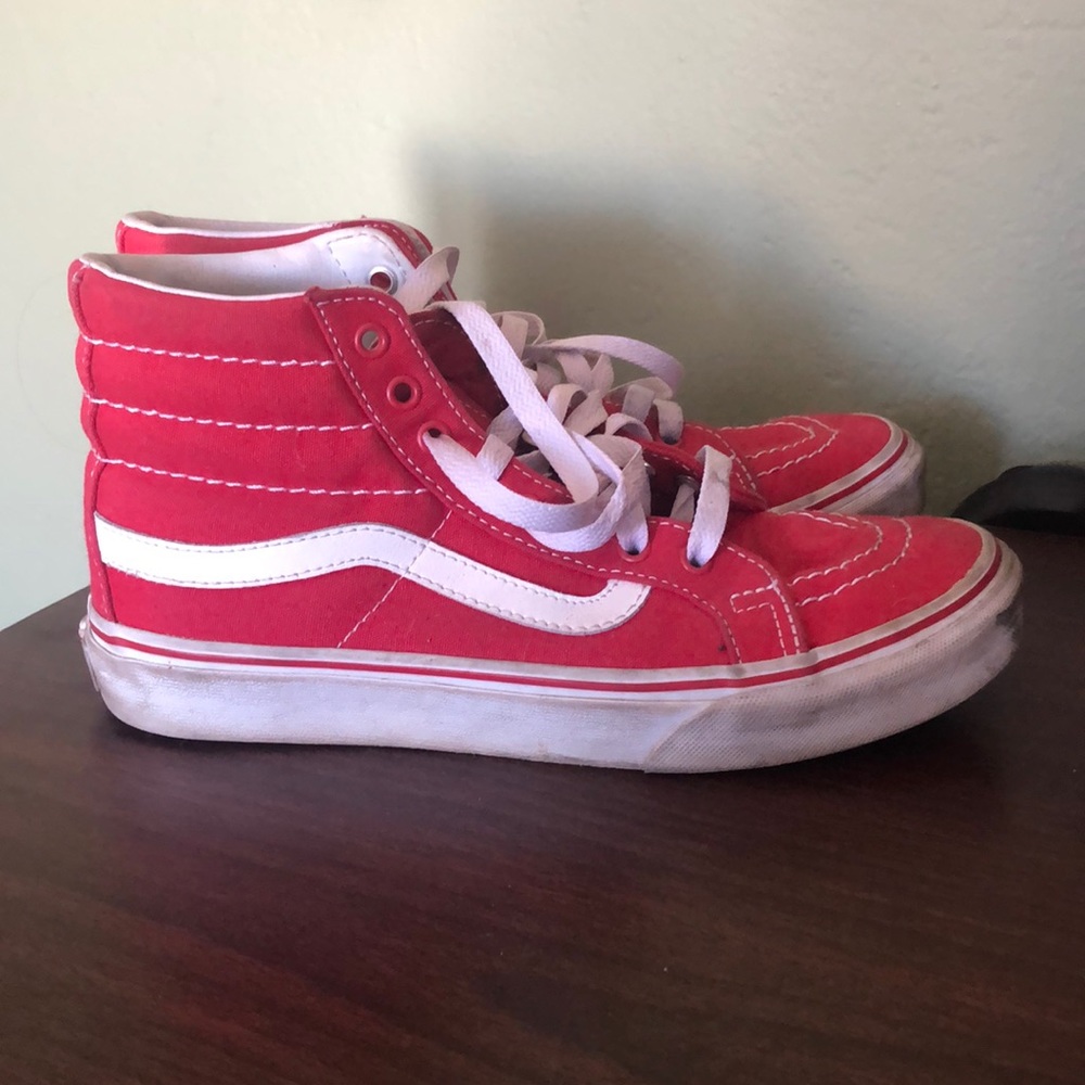 High top old skool red vans